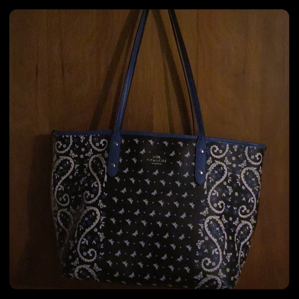 Coach bandana print tote bag